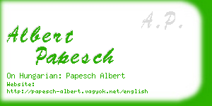 albert papesch business card